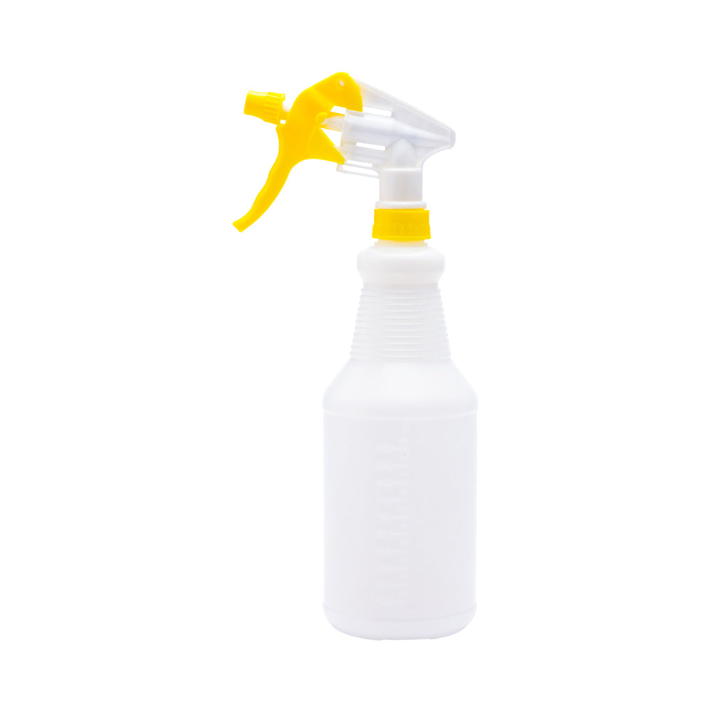 RW Clean 25 oz Yellow Plastic Spray Bottle - Adjustable Nozzle - 3 count box