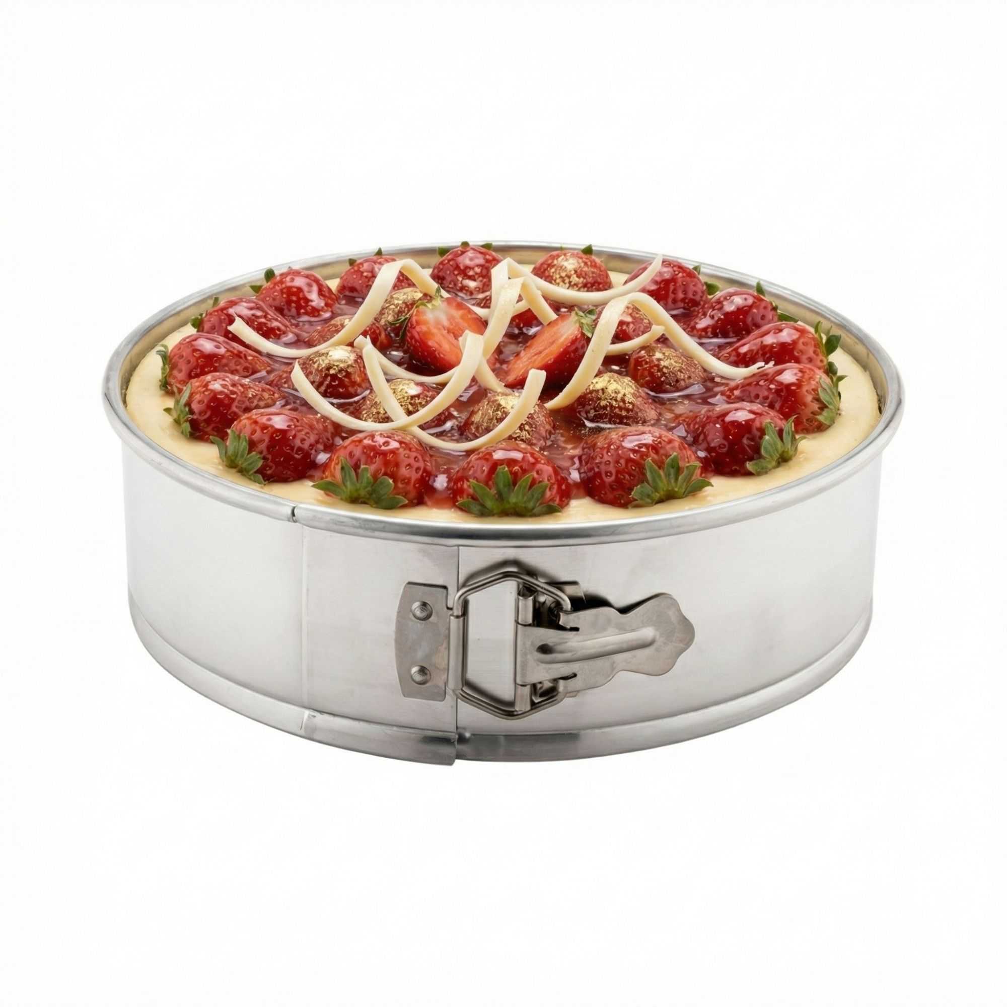 Met Lux 12" Silver Aluminum Springform Cake Pan - 12" x 12" x 3" - 1 count box