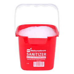 RW Clean 3 Qt Square Red Plastic Sanitizing Bucket - with Plastic Handle - 7