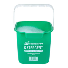 RW Clean 6 Qt Square Green Plastic Cleaning Bucket - with Plastic Handle - 8 1/2