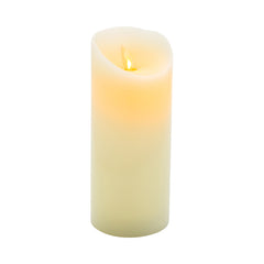 Fire Tek Ivory Plastic Flameless Pillar Candle - Real Wax, Programmable - 3