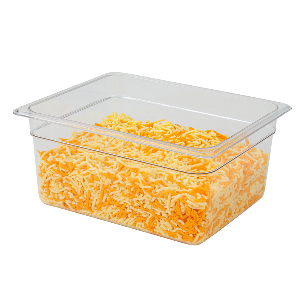 Met Lux Rectangle Clear Plastic 1/2 Size Cold Food Storage Container - 6" Depth - 1 count box