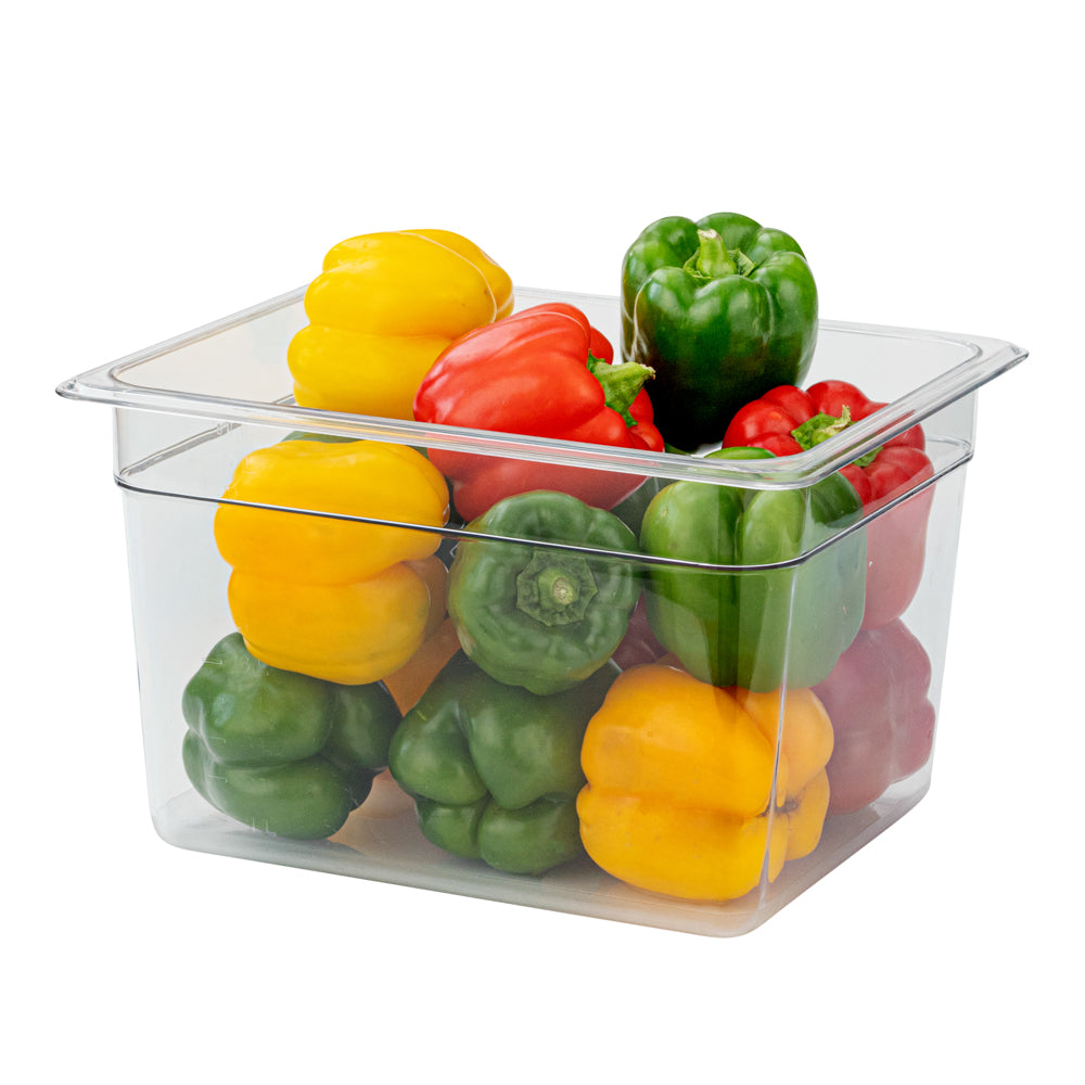 Met Lux Rectangle Clear Plastic 1/2 Size Cold Food Storage Container - 8" Depth - 1 count box