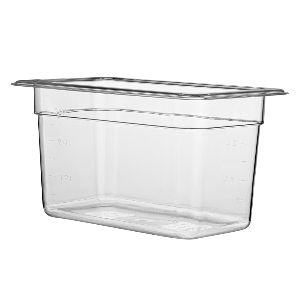 Met Lux Rectangle Clear Plastic 1/4 Size Cold Food Storage Container - 6" Depth - 1 count box