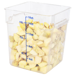 Met Lux 18 qt Square Clear Plastic Food Storage Container - with Blue Volume Markers - 11