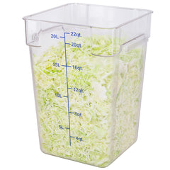 Met Lux 22 qt Square Clear Plastic Food Storage Container - with Blue Volume Markers - 11