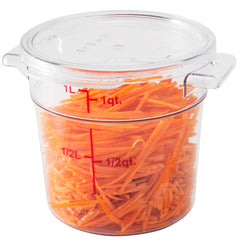 Met Lux 1 qt Round Clear Plastic Food Storage Container Lid - Fits 1 qt - 10 count box