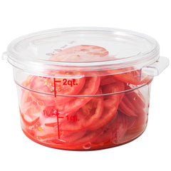 Met Lux Round Clear Plastic Food Storage Container Lid - Fits 2 and 4 qt - 7 1/4