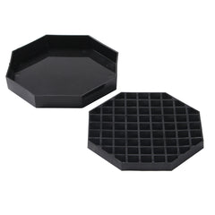 Bev Tek Octagon Black Plastic Drip Tray - with Removable Grate - 5