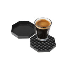 Bev Tek Octagon Black Plastic Drip Tray - with Removable Grate - 5