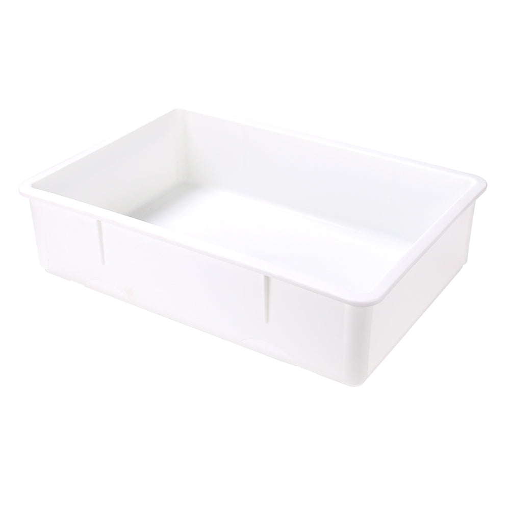 Eco Pie Rectangle White Plastic Pizza Dough Proofing Box - 26" x 18" x 6" - 10 count box