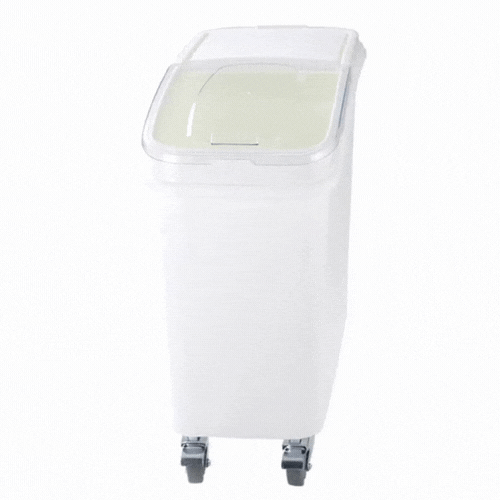 Met Lux 21 gal Rectangle White Mobile Ingredient Storage Bin - with Lid - 29" x 13" x 29 1/4" - 1 count box