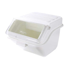 Met Lux 13 gal Rectangle White Shelf Ingredient Bin - with 2 1/2 Cup Measuring Scoop - 22 1/2