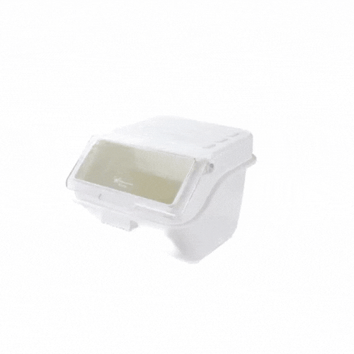 Met Lux 13 gal Rectangle White Shelf Ingredient Bin - with 2 1/2 Cup Measuring Scoop - 22 1/2" x 20 1/4" x 16 1/2" - 1 count box