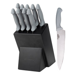 Comfy Grip Gray Stainless Steel 9-Piece Knife Set - with Holder - 1 count box