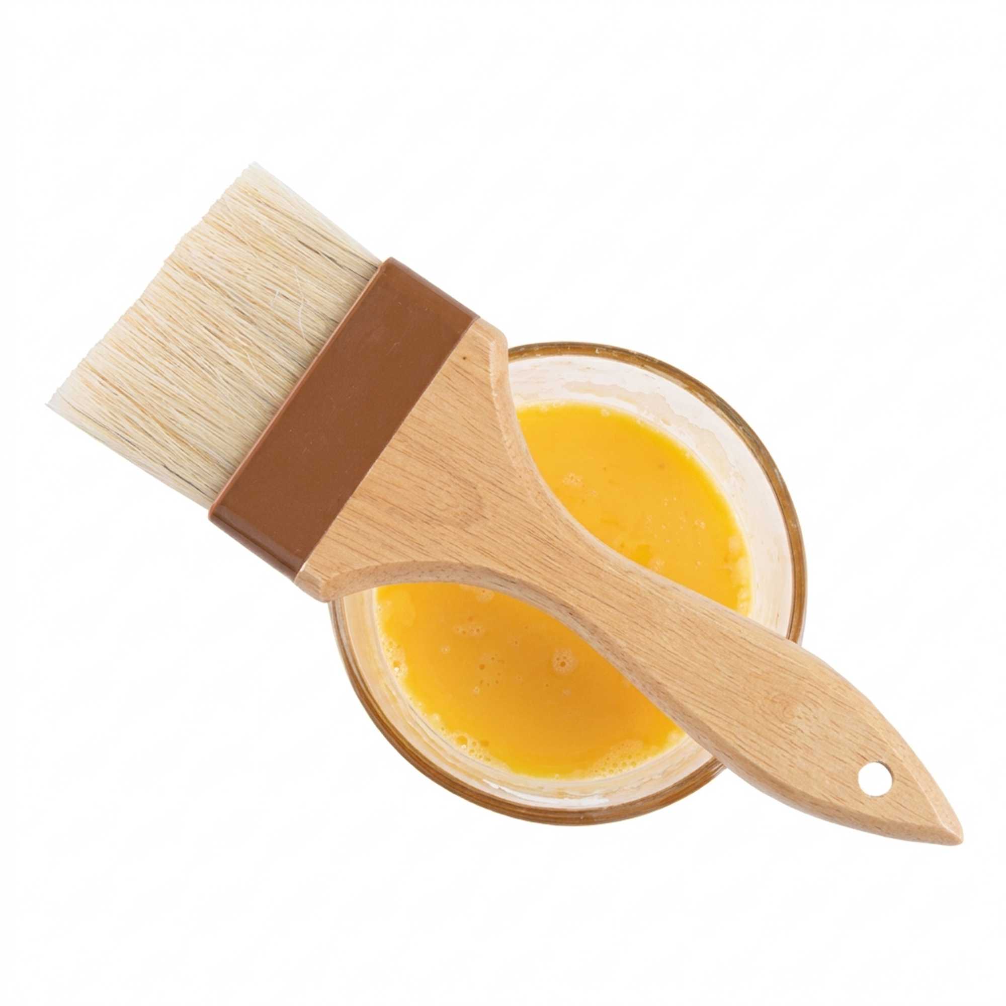 Pastry Tek Natural Wood 3" Wide Pastry / Basting Brush - with Boar Bristles - 9 1/2" - 1 count box