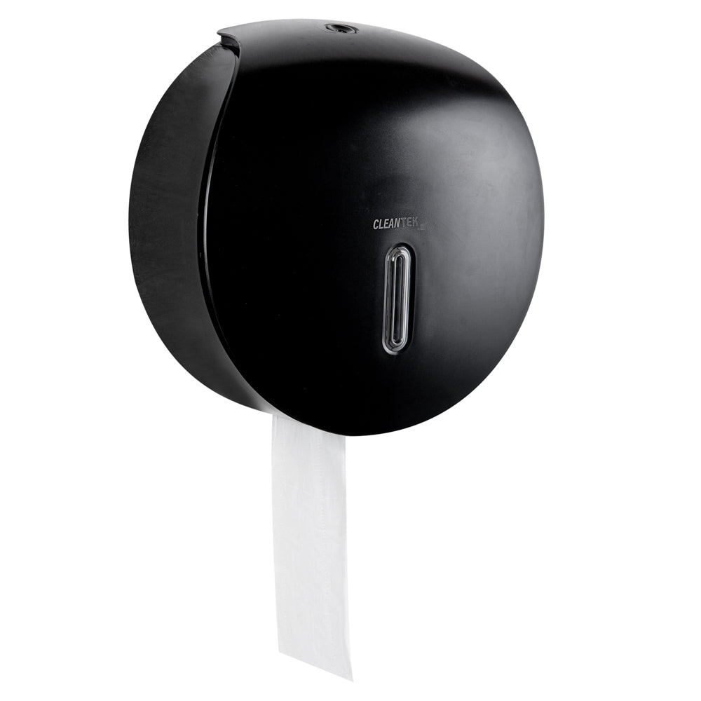Double Jumbo Roll Toilet Paper Dispenser - Transparent Black Commercial Bathroom Holder