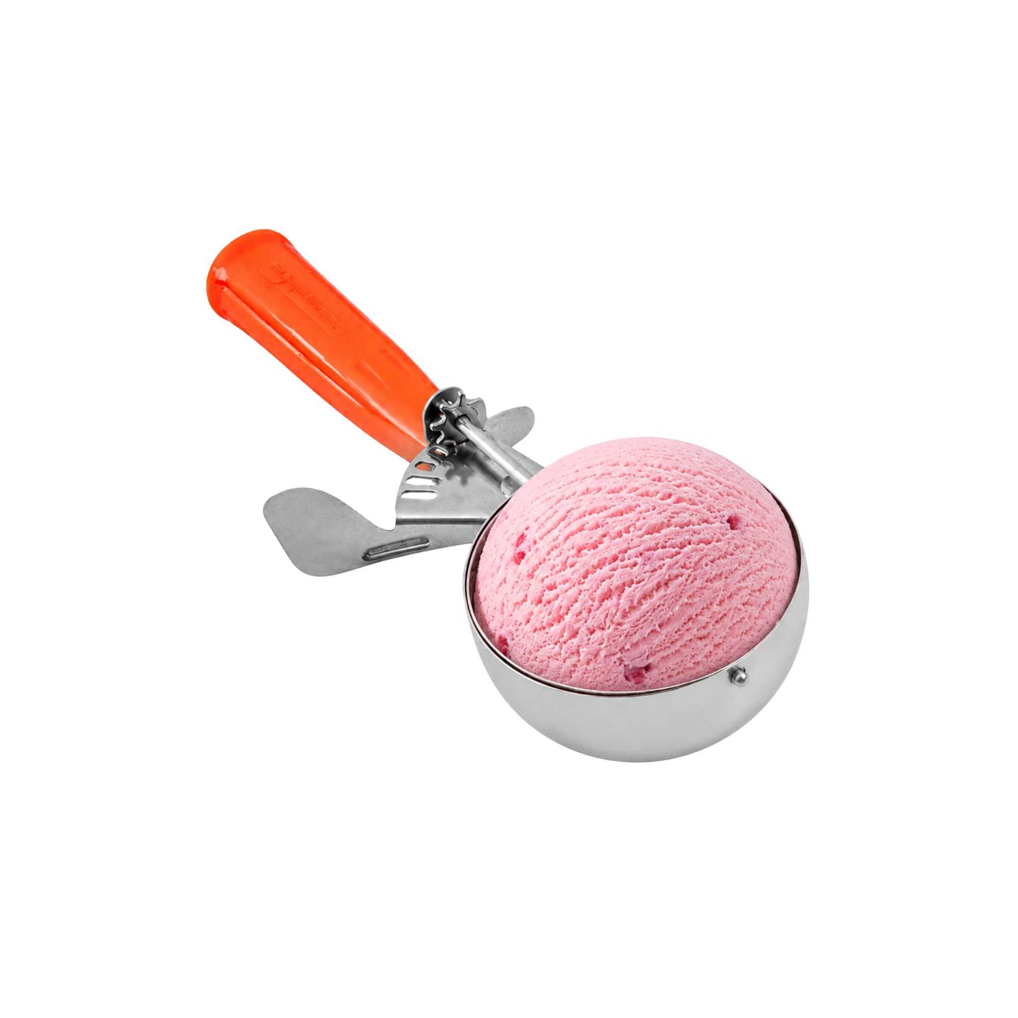 Met Lux 8 oz Stainless Steel #4 Portion Scoop - with Orange Handle - 1 count box