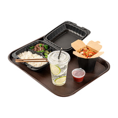 Chef 101 Rectangle Brown Plastic Fast Food Tray - 14