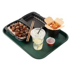Chef 101 Rectangle Forest Green Plastic Fast Food Tray - 14