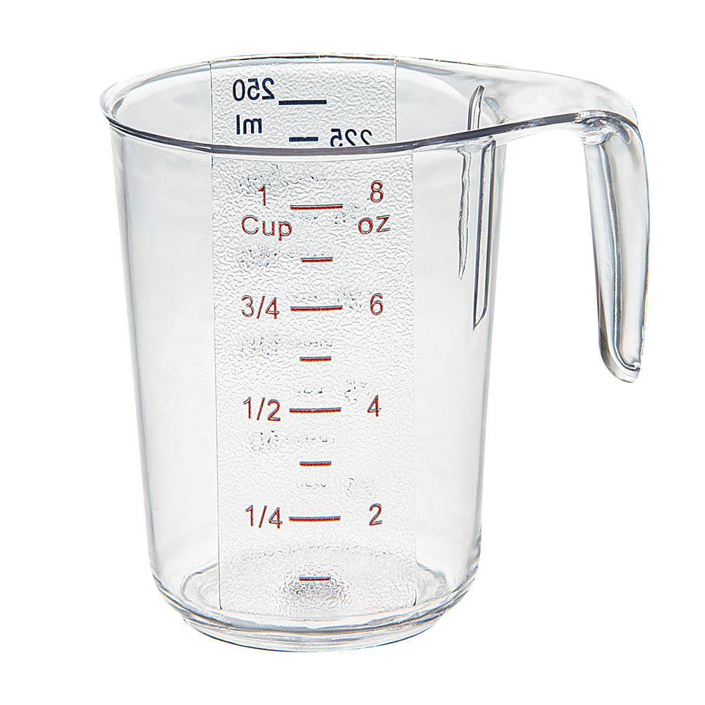 Chef 101 1-cup Clear Plastic Measuring Cup - 3 3/4" x 3" x 3 3/4" - 1 count box