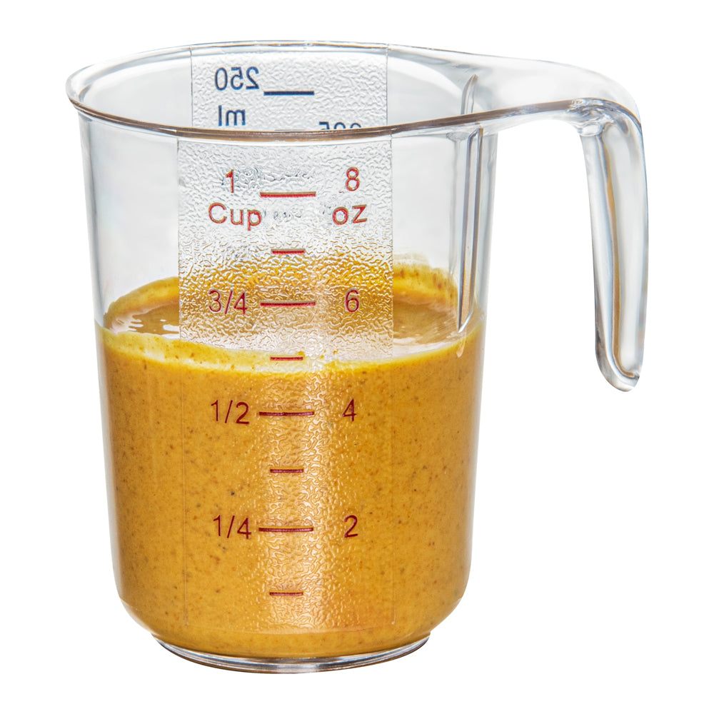 Chef 101 1-cup Clear Plastic Measuring Cup - 3 3/4" x 3" x 3 3/4" - 1 count box