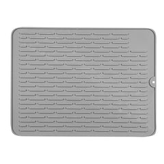 Comfy Grip Rectangle Gray Silicone Dish Drying Mat - 15 3/4