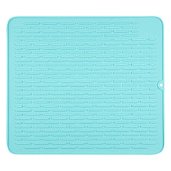 Comfy Grip Rectangle Turquoise Silicone Dish Drying Mat - 17 3/4