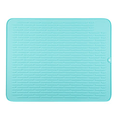 Comfy Grip Rectangle Turquoise Silicone Dish Drying Mat - 23