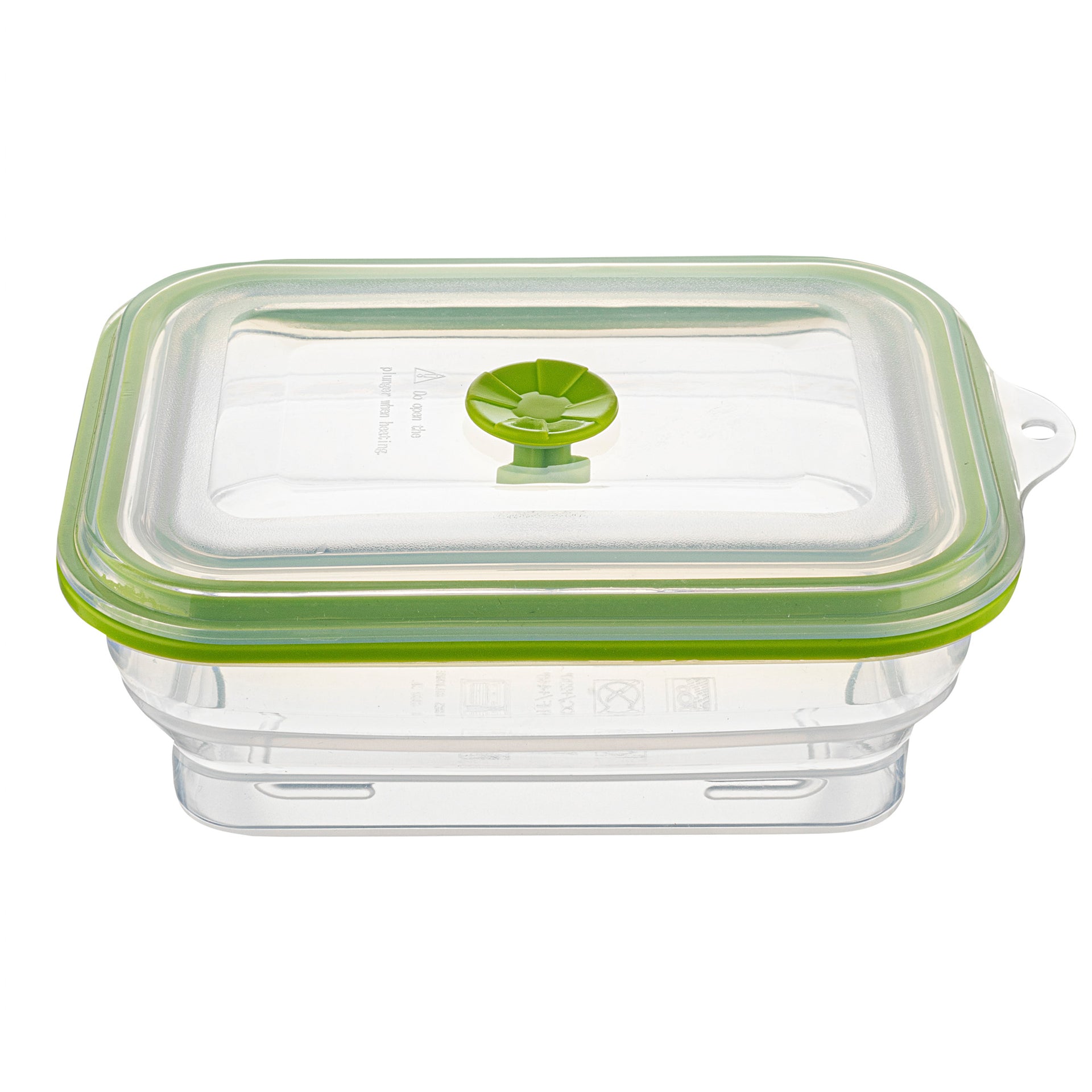 Fresh Hero 32 oz Green Silicone Airtight Food Storage Container - with Vented Lid, Collapsible - 7 3/4" x 5 1/2" x 2 3/4" - 1 count box