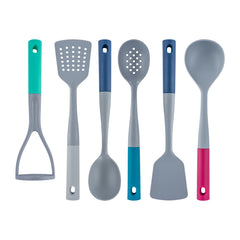 Met Lux Gray and Assorted Nylon High Heat Cooking Utensil Set - 6-Piece - 10 count box