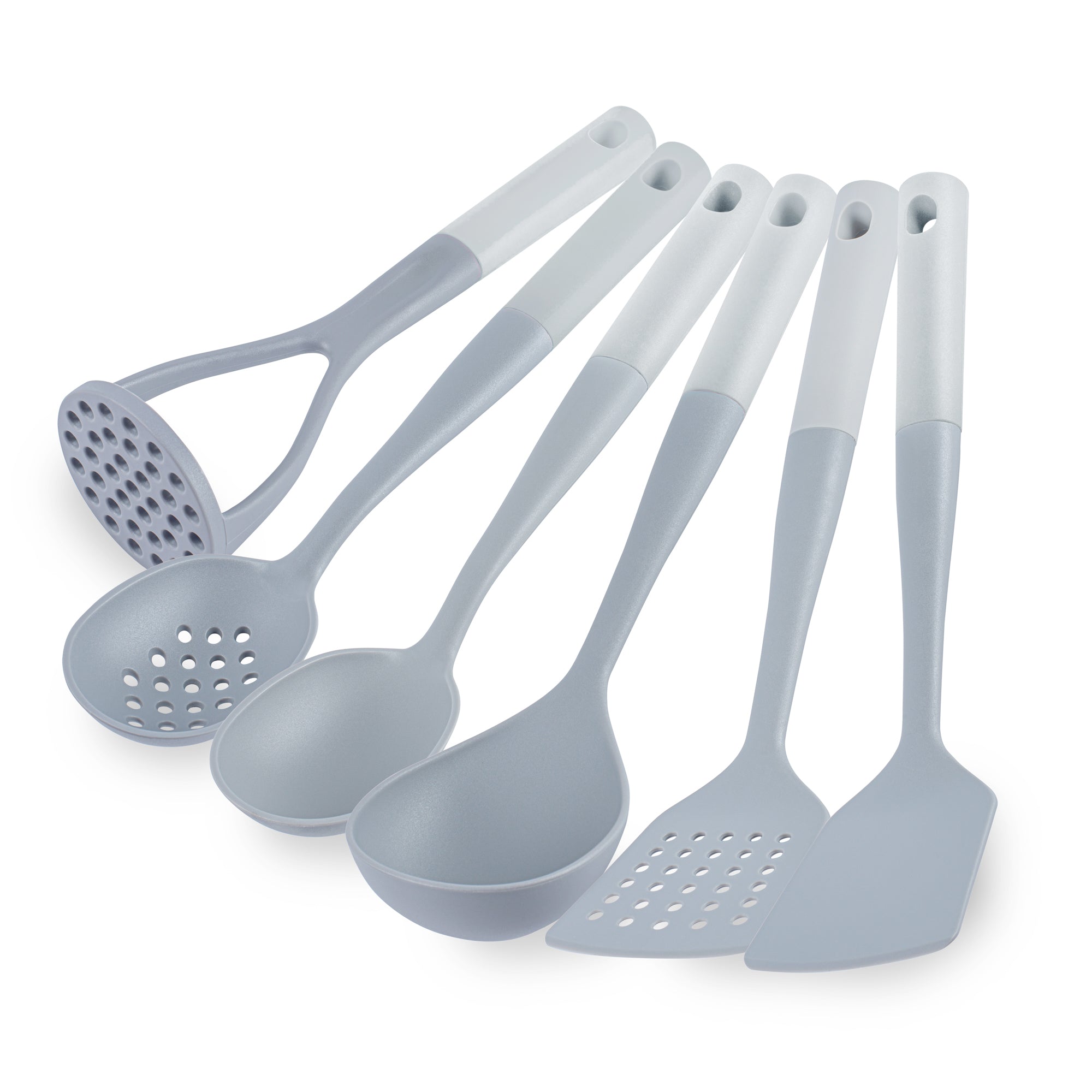 Met Lux Gray and White Nylon High Heat Cooking Utensil Set - 6-Piece - 1 count box