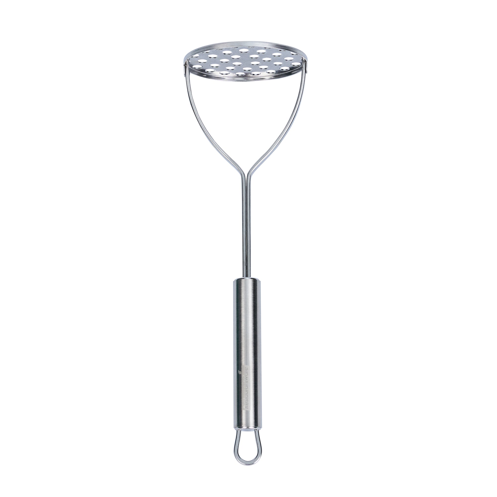 German Standard Stainless Steel Round-Faced Potato / Bean Masher - 11'' - 6 count box