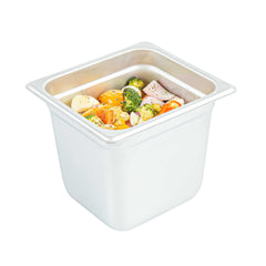 Kitchen Tek Stainless Steel 1/6 Size Steam Table Pan - 6 Inch Deep, Anti Jam, 24 Gauge - 48 count box