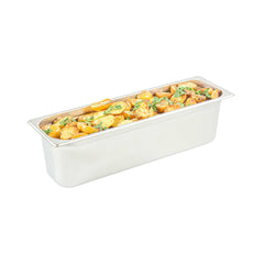 Kitchen Tek Stainless Steel 1/2 Size Long Steam Table Pan - 6 Inch Deep, Anti Jam, 24 Gauge - 12 count box
