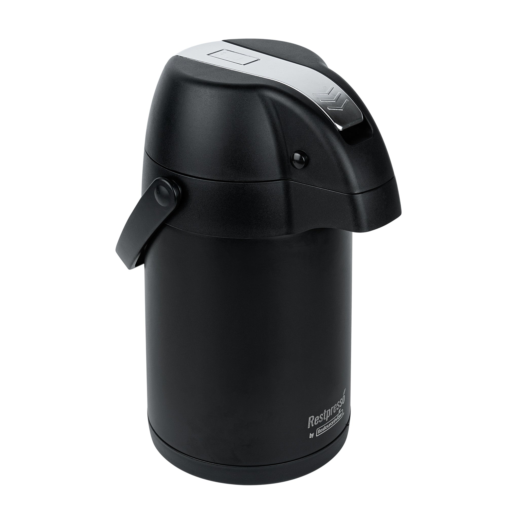 Restpresso 3L Black Vacuum Insulated Airpot Coffee Dispenser - Pump Lever, 12 hr Heat Retention - 1 count box