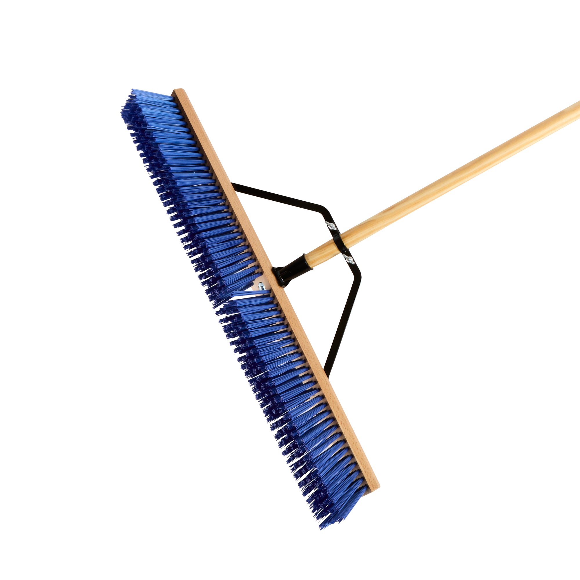 Clean Tek Professional 30" Contractor / Push Broom - with Heavy Flagged Bristles, 60" Wood Handle - 1 count box