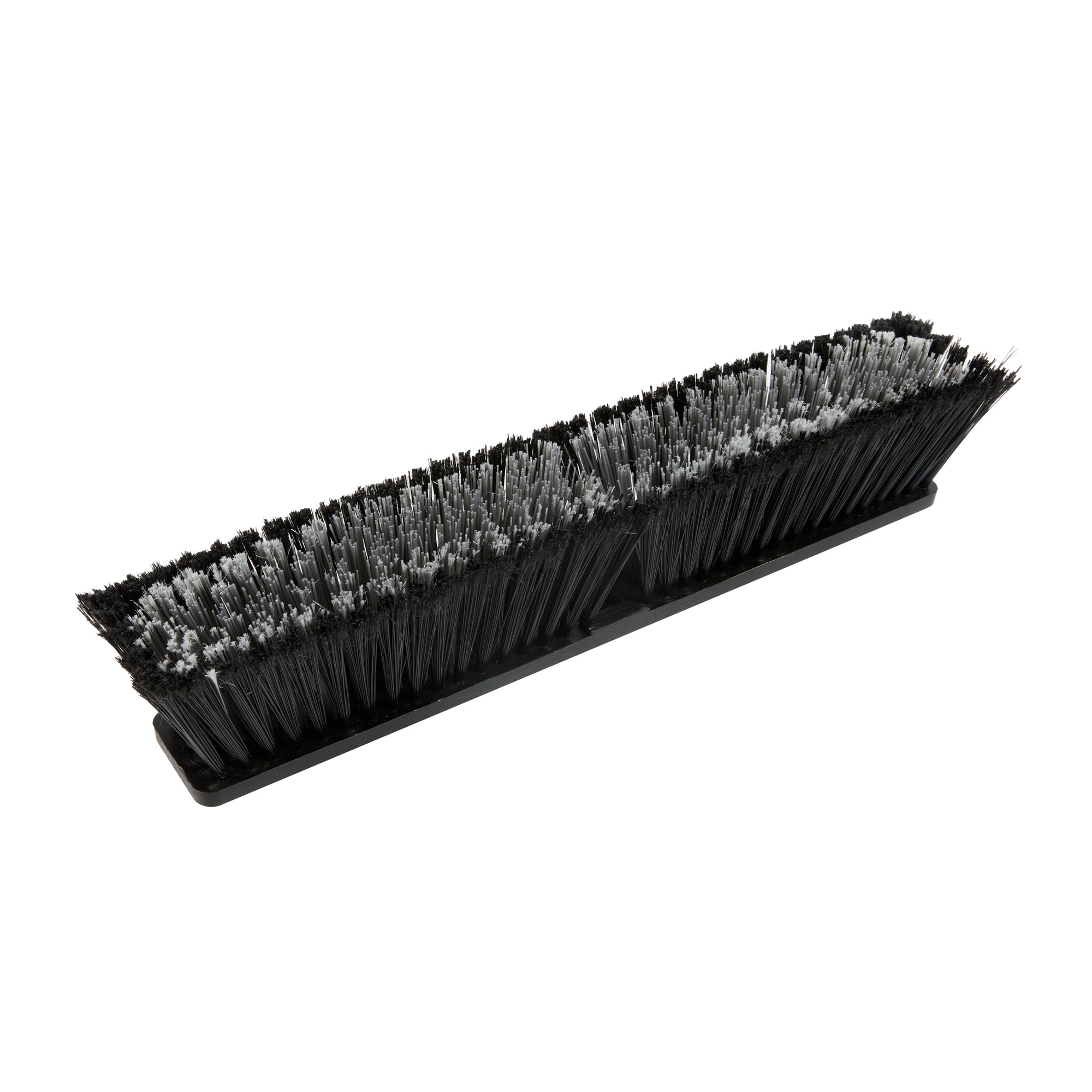 Clean Tek Professional 17 1/4" Black Plastic Push Broom Head - with Medium Flagged Bristles - 1 count box