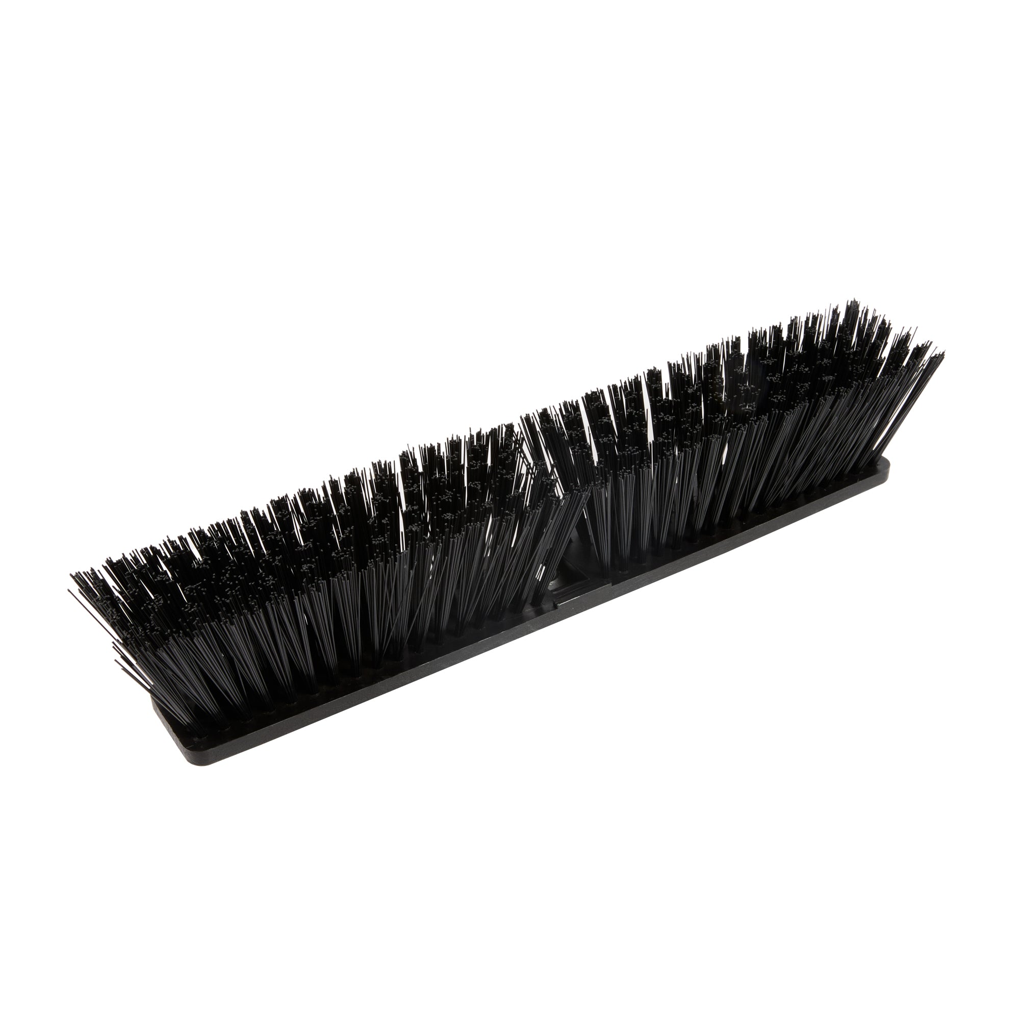 Clean Tek Professional 17 1/4" Black Plastic Push Broom Head - with Heavy Unflagged Bristles - 1 count box