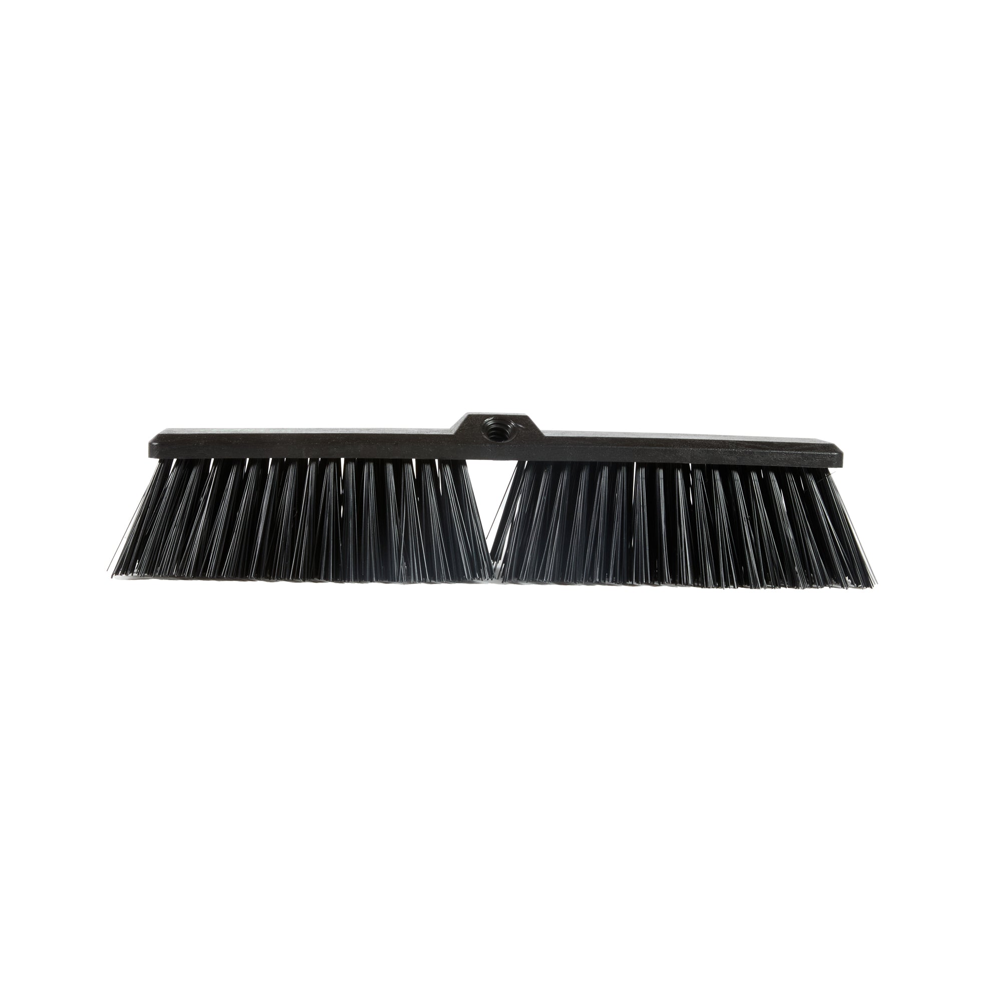 Clean Tek Professional 17 1/4" Black Plastic Push Broom Head - with Heavy Unflagged Bristles - 1 count box