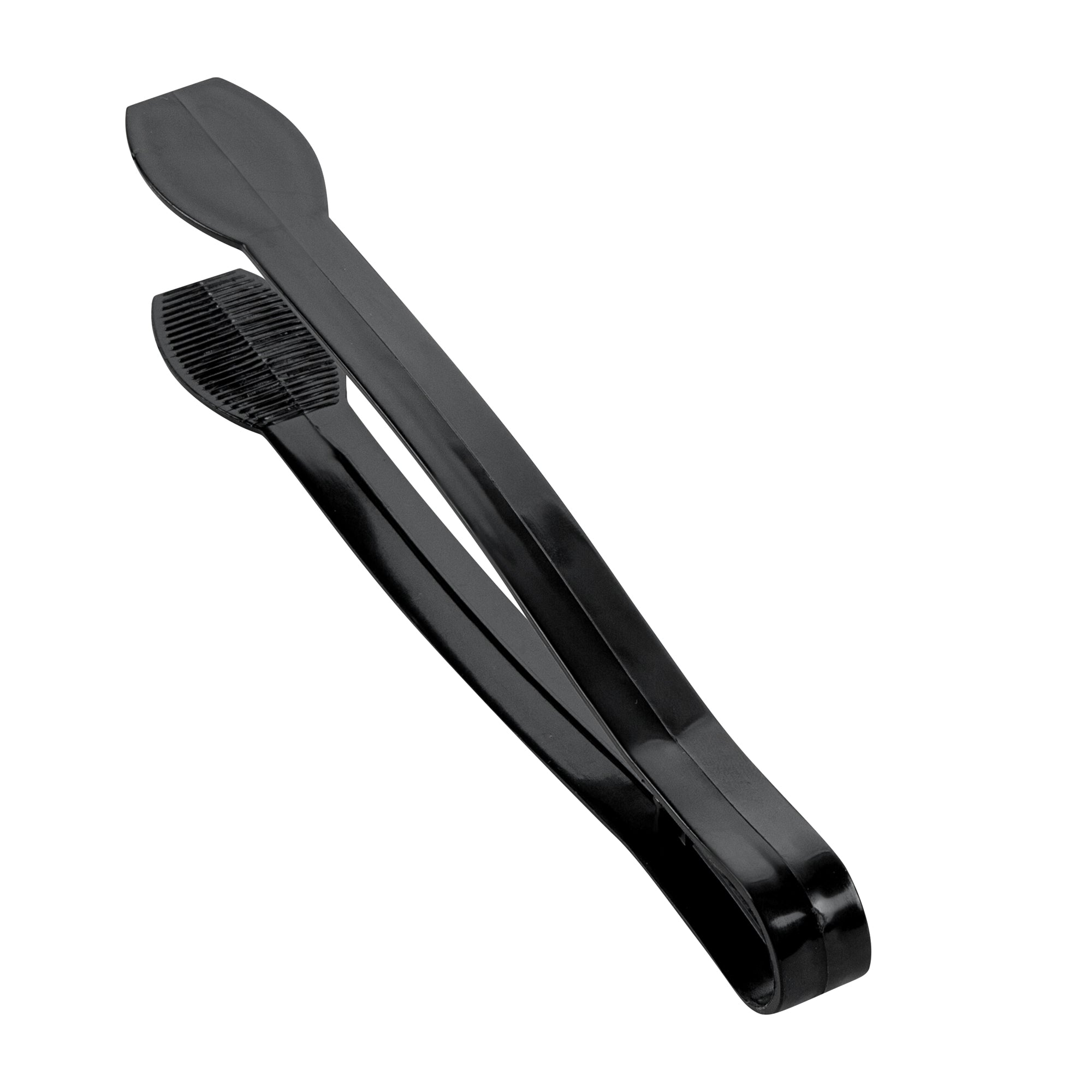 Cater Tek Black Plastic Tongs - Ridged - 9" - 10 count box