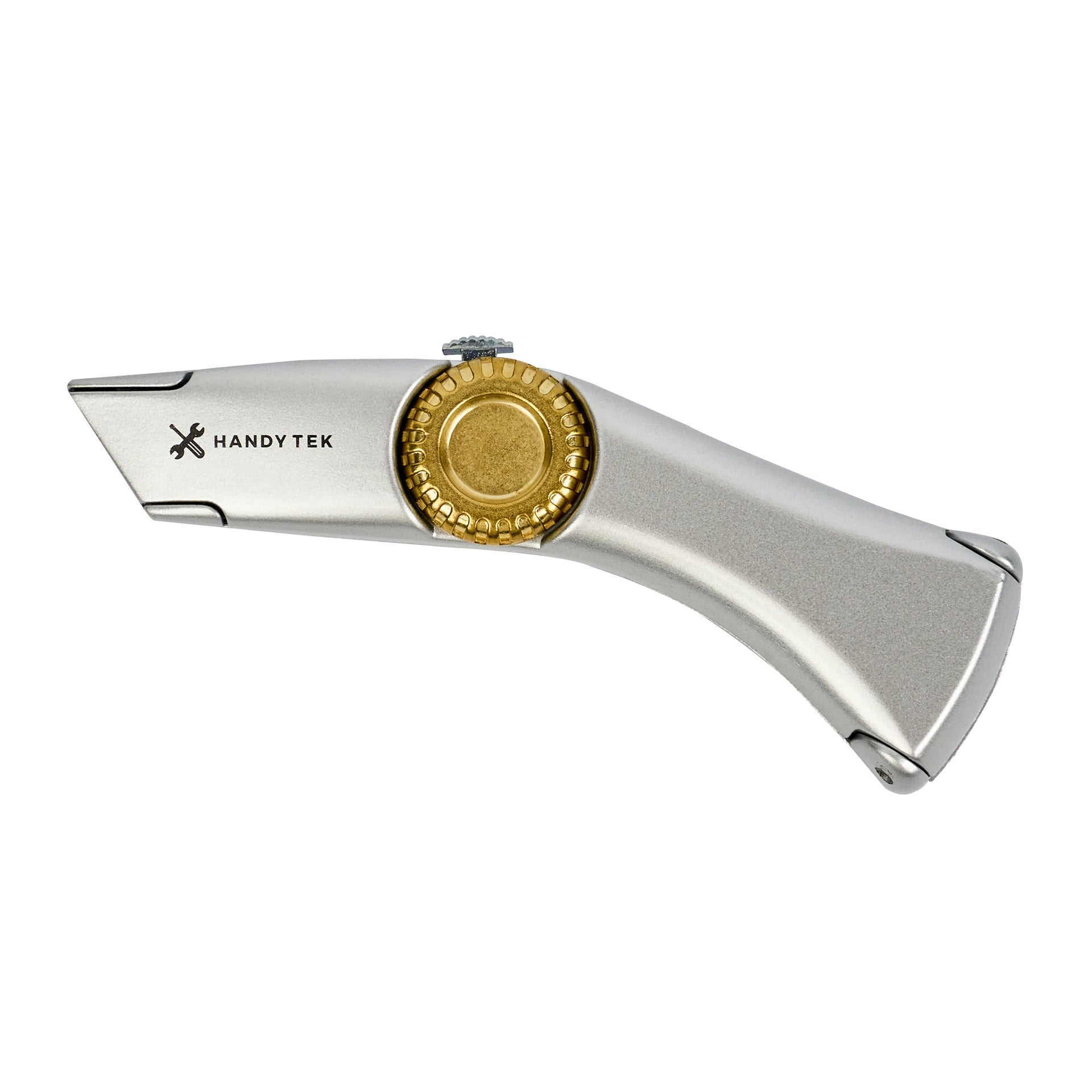 Handy Tek Silver Utility Knife - with Blade Lock Wheel, Quick Change, Heavy Duty - 7" - 1 count box