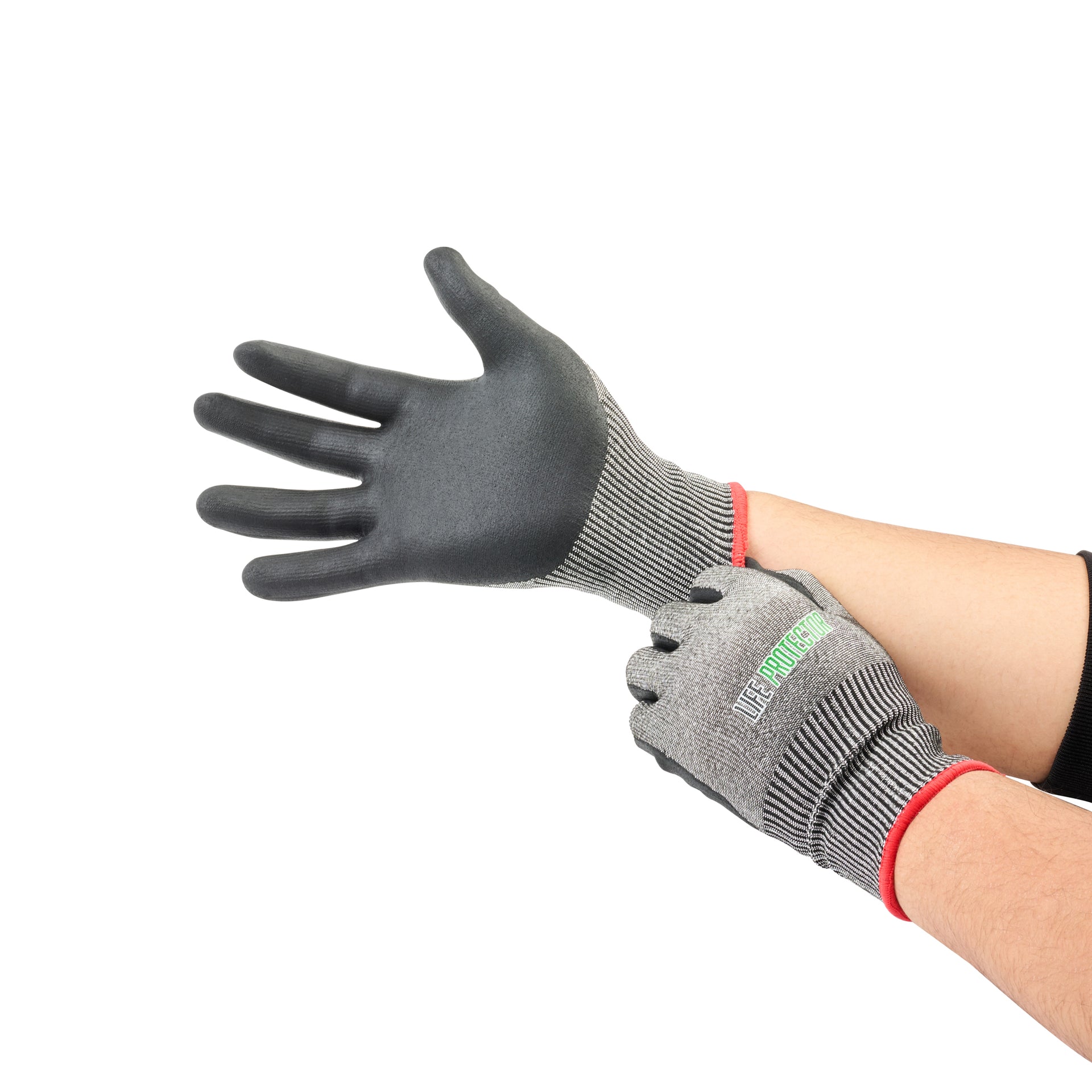 Life Protector Gray HPPE Polyester / Spandex Small Work Gloves - with Ultra-Thin Foam Nitrile Palm Coating, Cut-Resistant - Pair - 10 count box