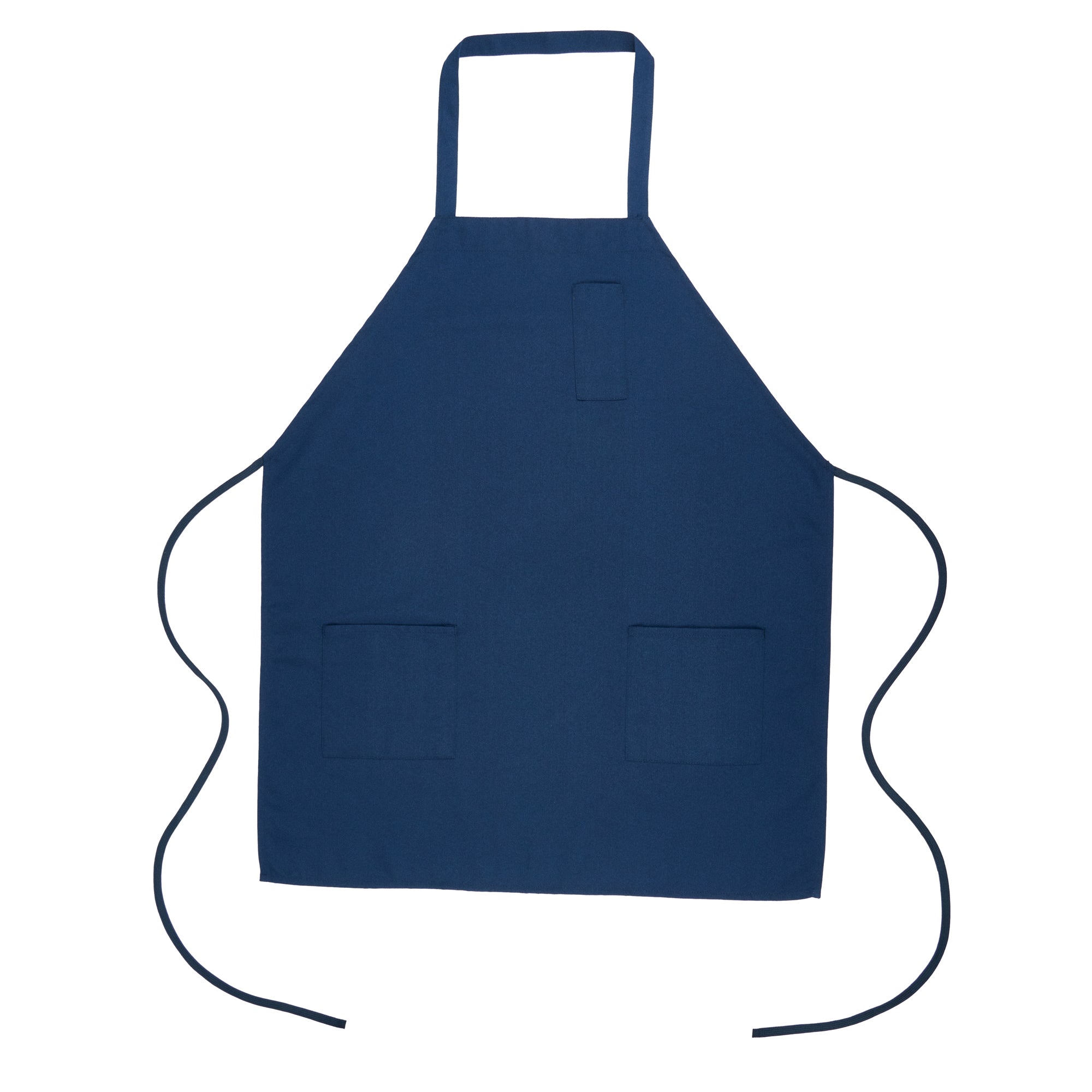 Chef 101 Blue Standard Bib Apron - with 3 Pockets - 32 1/2'' x 27 1/2'' - 1 count box
