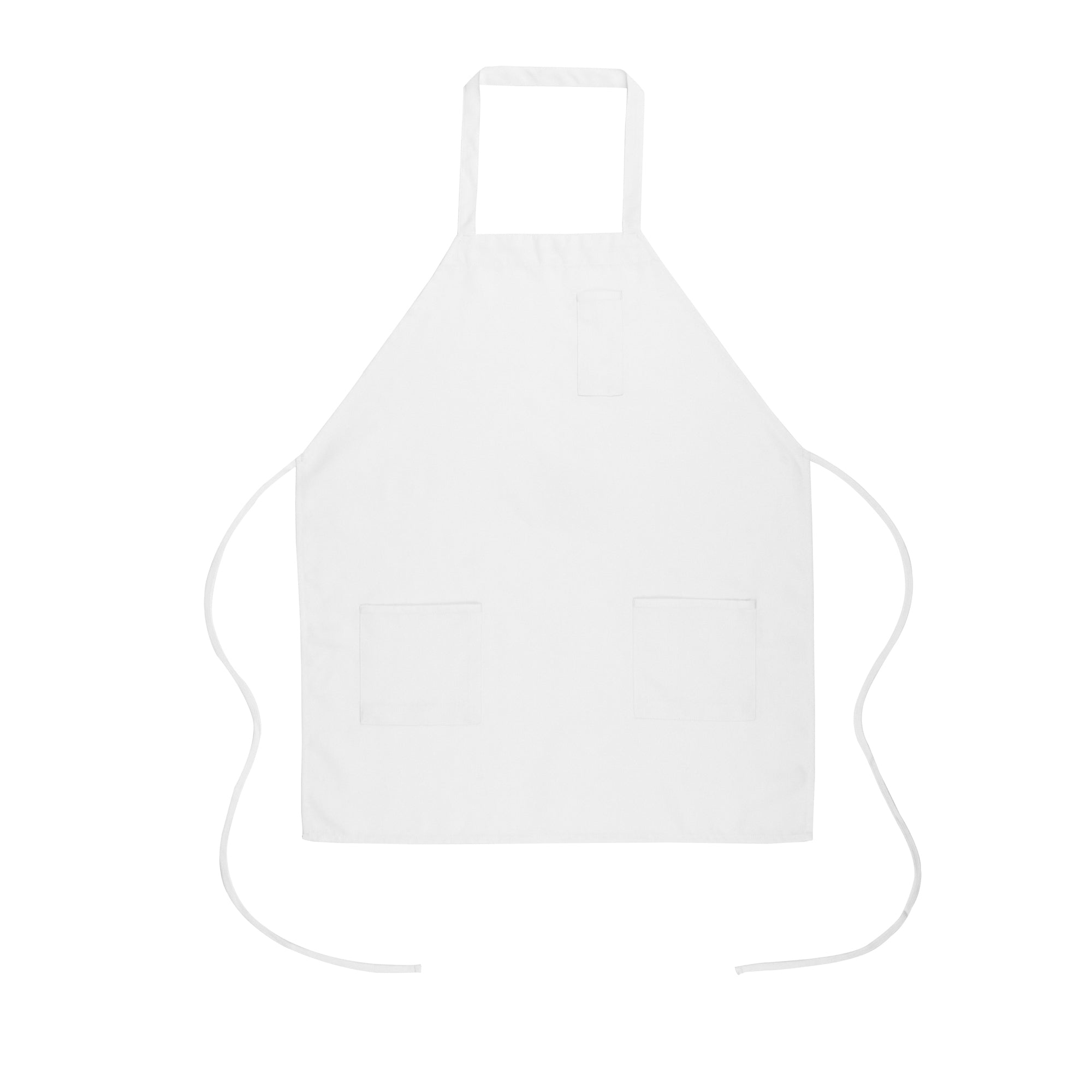 Chef 101 White Standard Bib Apron - with 3 Pockets - 32 1/2'' x 27 1/2'' - 1 count box