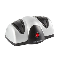 Kitchen Tek Silver Plastic 2 Stage Electric Knife Sharpener - for Straight Edge Knives, 120V - 7 1/2'' x 5 3/4'' x 3 3/4'' - 1 count box