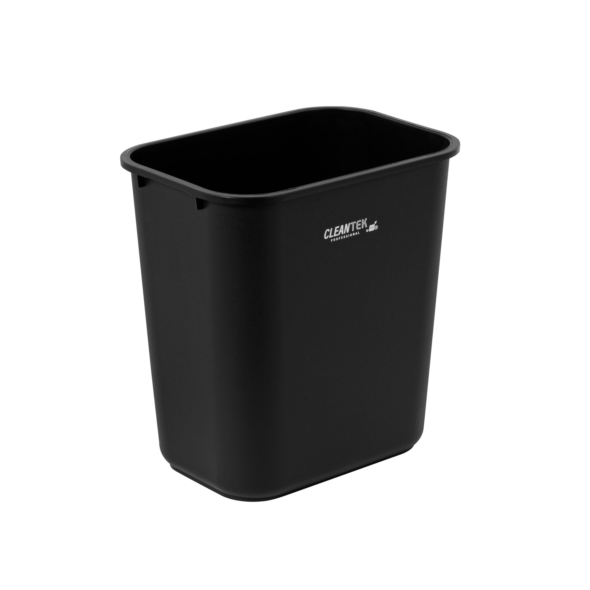 Clean Tek Professional 28 qt / 7 gal Rectangle Black Wastebasket ...