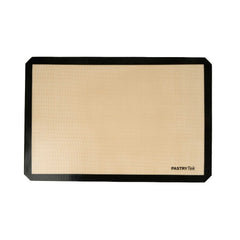 Pastry Tek Rectangle Tan and Black Silicone Full Size Baking Mat - Ultra Durable - 15 3/4