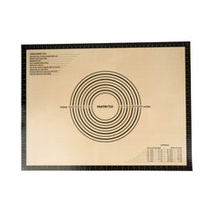 Pastry Tek Rectangle Tan and Black Silicone Extra Large Baking Mat - with Measurement Markings, Ultra Durable - 23 1/2