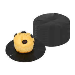 Pastry Tek Round Black Fiberglass Cupcake / Muffin Liner - Non-Stick, Foldable - 2